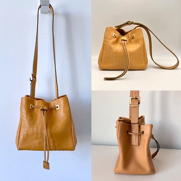 Burberry London Vintage Mustard Yellow Leather Mini Bucket Shoulder Bag - Picture 13 of 13